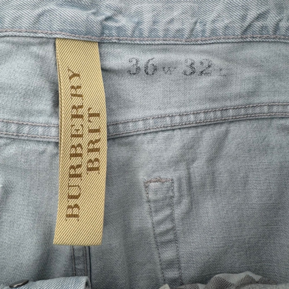 Burberry Brit Jeans Mens 36x32 Grey Slim Fit Button Fly Denim Pants - Picture 9 of 16